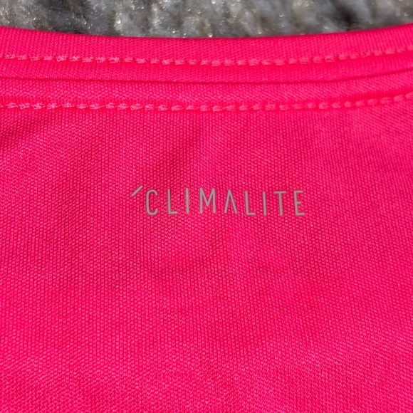 Adidas Climalite Pink Logo Tee Shirt Size Small (7/8) - Picture 3 of 4